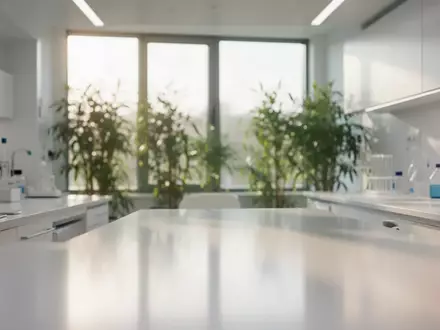 Ein minimalistisches, helles Labor mit modernen Oberflächen und natürlichem Lichteinfall. - Foto: über boerse-global.de