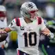 Patriots-Spielmacher Drake Maye erlebte einen Abend zum Vergessen. - Bild: Stephen Brashear/AP/dpa