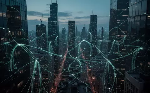 Eine nächtliche Stadtansicht mit komplexer Infrastruktur und leuchtenden Leitungsnetzen als Symbol für digitale Vernetzung. - Foto: über boerse-global.de