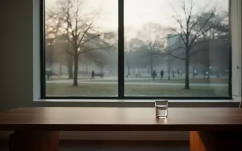 Ein minimalistischer, heller Arbeitsplatz am frühen Morgen mit Blick auf einen ruhigen Park, der Fokus und Disziplin ausstrahlt. - Foto: über boerse-global.de