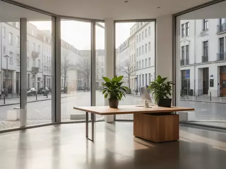 Ein minimalistisches, helles Bürointerieur in Berlin mit einer modernen Inneneinrichtung und natürlichem Tageslicht. - Foto: über boerse-global.de