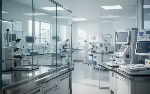 Ein modernes, steriles medizinisches Labor mit hochwertiger Diagnoseausrüstung und hellem Tageslicht. - Foto: über boerse-global.de
