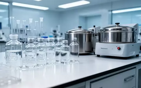 Moderne medizinische Laborausstattung mit Glasbehältern auf einer sauberen Arbeitsfläche. - Foto: über boerse-global.de