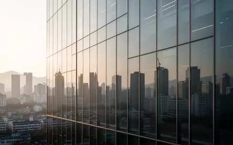 Moderne Glasfassade eines Gebäudes in Seoul im Morgenlicht. - Foto: über boerse-global.de