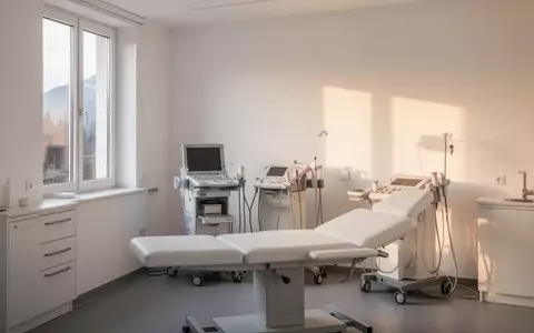 Ein heller, minimalistisch eingerichteter medizinischer Untersuchungsraum mit professioneller Ausstattung in einer ruhigen Atmosphäre. - Foto: über boerse-global.de