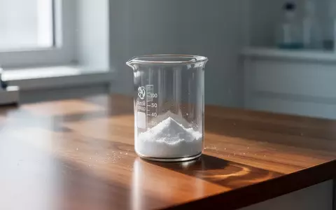 Ein Glasgefäß mit weißem Pulver in einem hellen, minimalistischen Laborumfeld. - Foto: über boerse-global.de