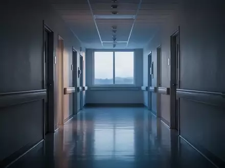 Ein ruhiger, leerer Krankenhausflur in natürlichem Licht, der eine Atmosphäre der Stille und Entspannung vermittelt. - Foto: über boerse-global.de