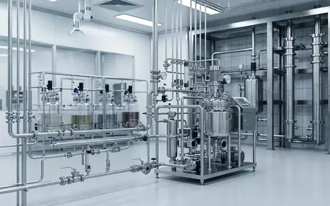 Moderne pharmazeutische Produktionsanlage mit Edelstahlanlagen und steriler Laborumgebung. - Foto: über boerse-global.de