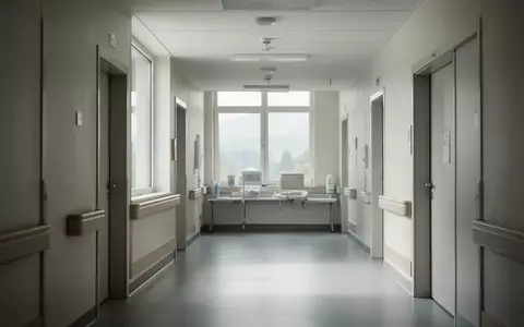 Ein leerer, minimalistischer Klinikflur mit natürlichem Tageslicht in einem Schweizer Krankenhaus. - Foto: über boerse-global.de