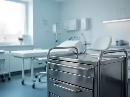 Ein steriler, modern eingerichteter medizinischer Behandlungsraum mit hellem Tageslicht und minimalistischer Ausstattung. - Foto: über boerse-global.de