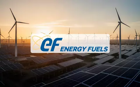 Moderne Wind- und Solaranlage in einer weitläufigen Industrielandschaft bei Sonnenuntergang. - Foto: über boerse-global.de