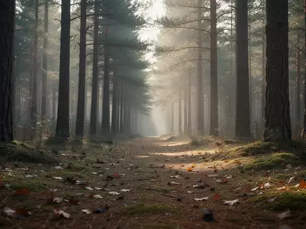 Ein ruhiger Waldweg im sanften Morgenlicht, der Ruhe und körperliche Erholung symbolisiert. - Foto: über boerse-global.de