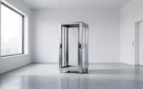 Ein minimalistisches, helles Forschungslabor mit einem leeren Serverschrank in einer ruhigen, professionellen Umgebung. - Foto: über boerse-global.de
