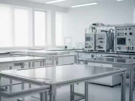 Ein steriles, helles Labor mit Edelstahlarbeitsflächen und Messgeräten im Hintergrund. - Foto: über boerse-global.de