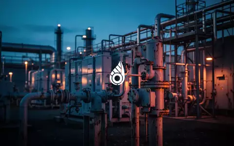 Abstrakte Darstellung einer industriellen Wasserstoff-Anlage in düsterer, spannungsgeladener Lichtstimmung. - Foto: über boerse-global.de
