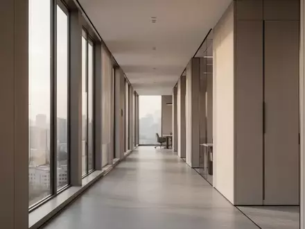 Ein heller, moderner Büroflur mit klaren architektonischen Linien und natürlichem Lichteinfall. - Foto: über boerse-global.de