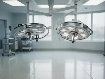 Ein heller, steriler Operationssaal mit medizinischer Beleuchtung in einem modernen Krankenhaus. - Foto: über boerse-global.de