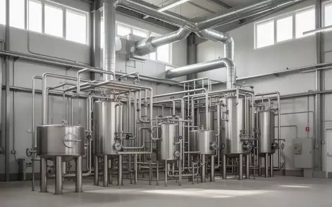Industrielle Chemieanlage mit Edelstahlrohren und Lüftungssystemen in einer Produktionshalle. - Foto: über boerse-global.de
