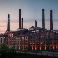 Industrielle Fabrikgebäude eines Pharmastandorts in Dresden bei Dämmerung. - Foto: über boerse-global.de