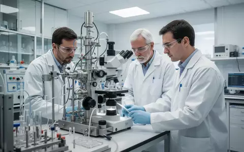 Zwei Wissenschaftler in einem modernen Labor bei der Arbeit an einem Forschungsprojekt. - Foto: über boerse-global.de