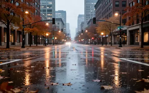 Eine leere, regennasse Straßenkreuzung in Minneapolis bei Dämmerung, die die städtische Atmosphäre der Regulierungsdebatte einfängt. - Foto: über boerse-global.de