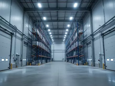 Modernes Logistikzentrum mit Kühlhaus-Architektur und massiven isolierten Wänden. - Foto: über boerse-global.de