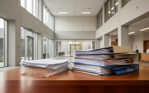 Ein minimalistisch gestalteter, heller Büroraum in einer Gemeindeverwaltung mit geordneten Unterlagen auf einem Holztisch. - Foto: über boerse-global.de