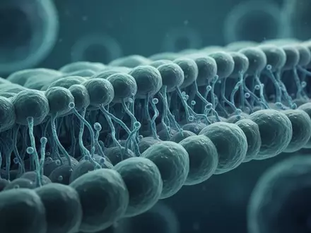 Strukturmodell einer biologischen Zellmembran mit integrierten Proteinkanälen in einem wissenschaftlichen Laborumfeld. - Foto: über boerse-global.de