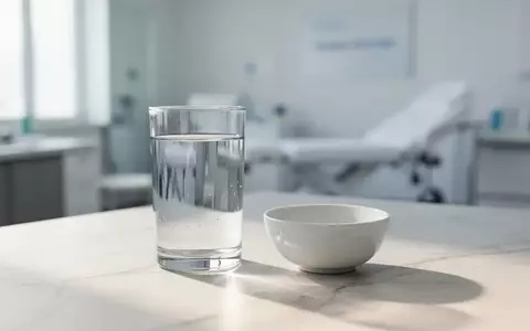 Ein minimalistisches, helles Interieur mit einem Glas Wasser auf einem weißen Marmortisch, das eine tägliche Routine symbolisiert. - Foto: über boerse-global.de