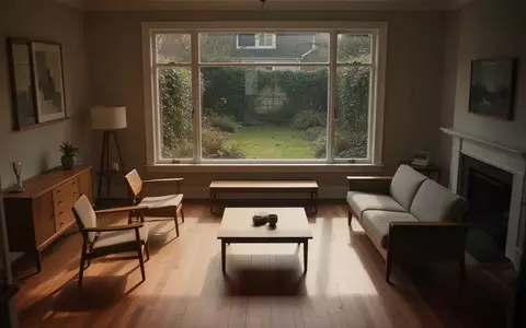 Ein leeres, lichtdurchflutetes Wohnzimmer mit Blick in einen Garten, das die Atmosphäre einer Immobilie vor dem Eigentümerwechsel einfängt. - Foto: über boerse-global.de