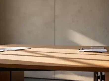 Ein minimalistischer, aufgeräumter Schreibtisch in einem hellen, ruhigen Raum mit sanftem Tageslicht. - Foto: über boerse-global.de