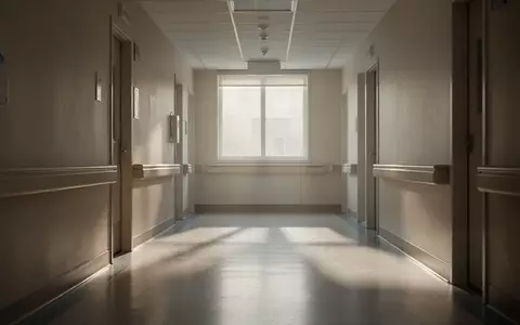 Ein ruhiger, minimalistischer Krankenhausflur mit natürlichem Lichteinfall und neutralen Wandfarben. - Foto: über boerse-global.de