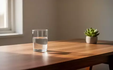 Ein minimalistischer, aufgeräumter Schreibtisch mit einer Pflanze und einem Glas Wasser in natürlichem Licht. - Foto: über boerse-global.de