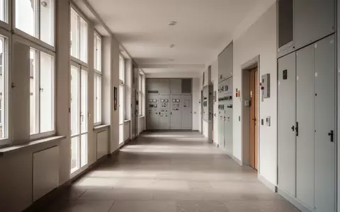 Ein heller, leerer Flur in einem städtischen Gebäude mit architektonischen Details und natürlichem Lichteinfall. - Foto: über boerse-global.de