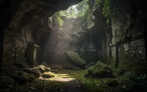 Eine dunkle, zerklüftete Kalksteinhöhle in einer indonesischen Landschaft bei natürlichem Lichteinfall. - Foto: über boerse-global.de