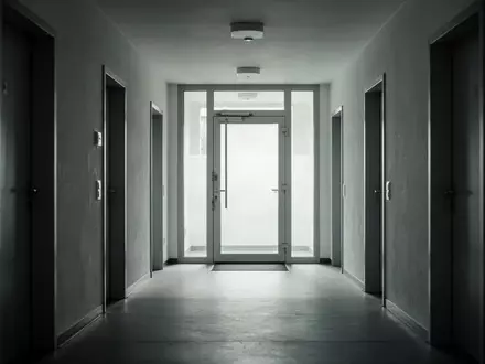 Ein leerer, ruhig wirkender Hausflur in einem Wohngebäude bei Tageslicht. - Foto: über boerse-global.de