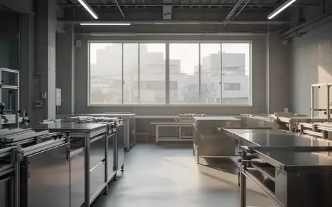 Ein minimalistisch gestalteter, moderner Arbeitsbereich in einer japanischen Industrieumgebung mit klaren Linien und natürlichem Licht. - Foto: über boerse-global.de