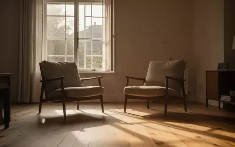 Ein leerer Sessel in einem sonnendurchfluteten Wohnzimmer, der die häusliche Atmosphäre und Stille symbolisiert. - Foto: über boerse-global.de