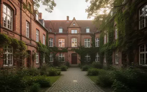 Ein ruhiger, sonnendurchfluteter Innenhof mit historischer Backsteinarchitektur in Potsdam. - Foto: über boerse-global.de