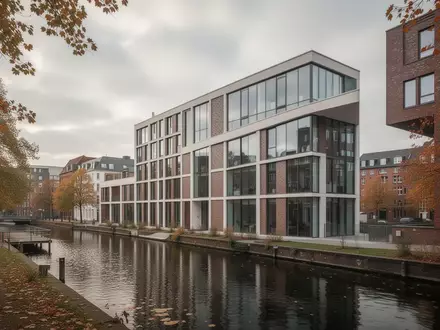 Moderne Architektur im Harburger Binnenhafen bei bewölktem Himmel - Foto: über boerse-global.de