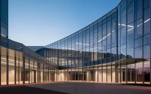Moderne Glas- und Stahlarchitektur eines Bürogebäudes in der Dämmerung. - Foto: über boerse-global.de