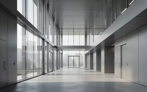 Modernes, architektonisch minimalistisches Interieur eines Telekommunikationszentrums mit großen Glasfronten und Beton. - Foto: über boerse-global.de