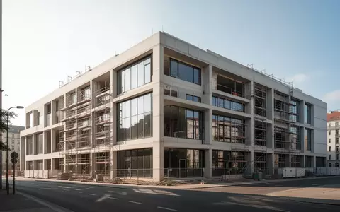 Ein moderner Rohbau eines Bürogebäudes in Berlin-Friedrichshain bei Tageslicht. - Foto: über boerse-global.de