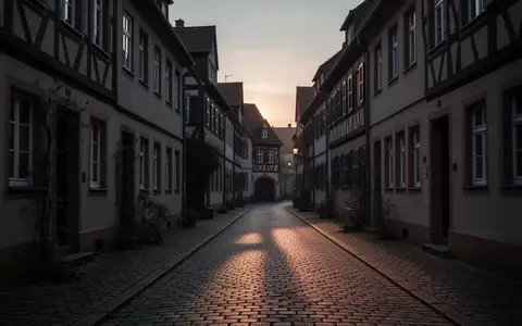 Eine menschenleere, abendlich beleuchtete Wohnstraße im Stadtteil Würzburg-Heidingsfeld. - Foto: über boerse-global.de