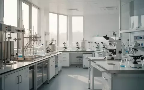 Ein minimalistisches, helles medizinisches Forschungslabor mit modernen Edelstahleinrichtungen und weichem Tageslicht. - Foto: ĂŒber boerse-global.de