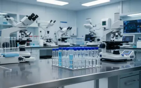 Ein steriles, modernes medizinisches Labor mit gläsernen Probenbehältern auf einer Edelstahloberfläche. - Foto: über boerse-global.de