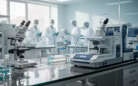 Klinische Laborumgebung mit medizinischen Analysegeräten in einer sterilen, professionellen Atmosphäre. - Foto: über boerse-global.de