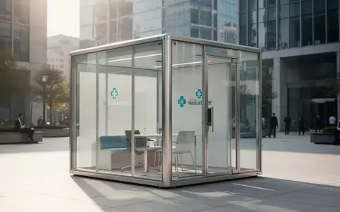 Ein moderner, modularer Gesundheitswürfel in einem hellen, städtischen Umfeld. - Foto: über boerse-global.de
