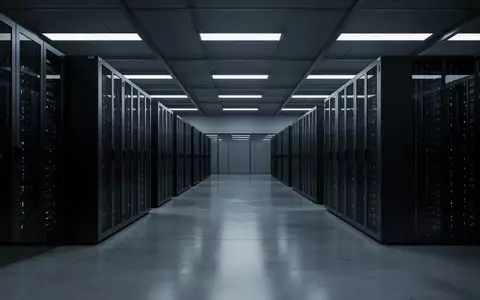 Moderne, minimalistische Server-Infrastruktur in einem professionellen Rechenzentrum bei gedimmter Beleuchtung. - Foto: über boerse-global.de