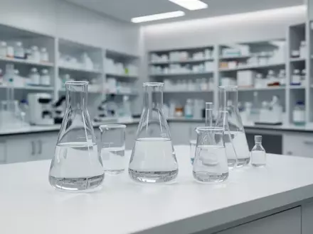 Ein steriles, modernes Laboratorium mit leeren Glasbehältern in einer klinischen Umgebung ohne sichtbare Beschriftungen. - Foto: über boerse-global.de